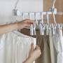 WZP Hanger Multi-Layer Hanger Home Multi-Function Wardrobe Clothes Rack,with Clip Hanger Pants Storage Shelf Non-Slip Hanger Bearing Strong/Gray/As Shown