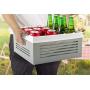 Wooden Storage Boxes - Decorative Closet, Cabinet and Shelf Basket Organizer Lined with Machine Washable Soft Linen Fabric - Gray, Medium