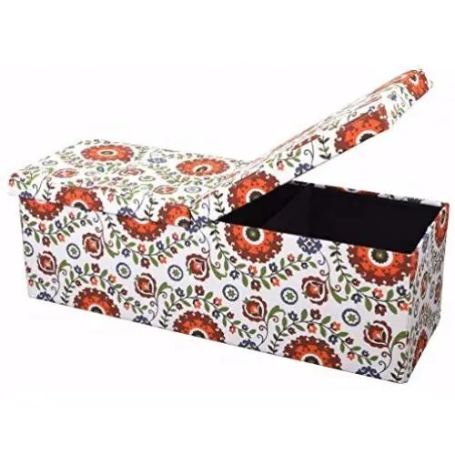 Otto & Ben Folding Toy Boxes Chest with Smart Lift Top Mid Century Upholstered Ottomans Bench Foot Rest for Bedroom and Living Room, 45 inch, Retro Floral Otto & Ben Folding Toy Boxes Chest with Smart Lift Top Mid Century Upholstered Ottomans Bench Foot Rest for Bedroom and Living Room, 45 inch, Retro Floral