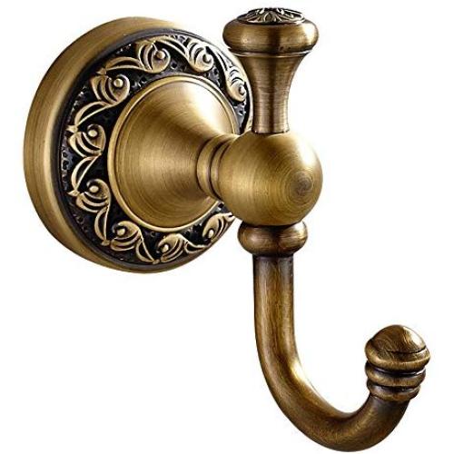 Leyden TM Antique Brass Finish Bathroom Towel Hanger Wall Mounted Clothes Hook Robe Hooks