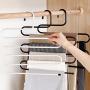 WZP Hanger Multi-Functional Pants Hanger,S-Type Multi-Layer Household Wardrobe Storage Scarf Rack Drying Rack Drying Rack Hanger Iron Art/C