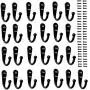 25 Pieces Wall Mounted Coat Hook Robe Hooks Cloth Hanger Coat Hanger Coat Hooks Rustic Hooks and 54 Pieces Screws for Bath Kitchen Garage Single Coat Hanger (Black Color)