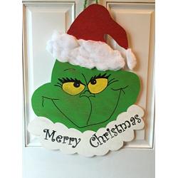 Grinch Christmas Door Hanger Decoration