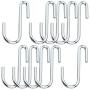 BAYEAR 10 piececarbon Steel Silver S-Shaped Hooks, S Hooks, Hanger Hooks, Durable Metal Hooks, Suitable for Kitchen, Bathroom Closet, Office Flower Basket, Garden Plants or Outdoor Activities.