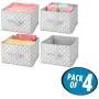 mDesign Soft Fabric Closet Storage Organizer Holder Boxes Bin - Attached Handle, Open Top, for Child/Kids Bedroom, Nursery, Toy Room - Fun Polka Dot Print - Medium, 4 Pack - Gray/White Dots mDesign Soft Fabric Closet Storage Organizer Holder Boxes Bin - Attached Handle, Open Top, for Child/Kids Bedroom, Nursery, Toy Room - Fun Polka Dot Print - Medium, 4 Pack - Gray/White Dots