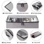 HOMFREEST Under Bed Shoe Storage Organizer for Closet [Set of 2] Adjustable Dividers Shoe Container Boxes Bedding Storage with Clear Cover