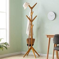 COAT RACK Solid Wood Free Standing, Coat Hook Wooden And Hook Rack With 4 Tiers 8 Hooks, Entryway Standing Hat Coat Hanger Rack, Hall Tree For Clothes Scarves And Hats