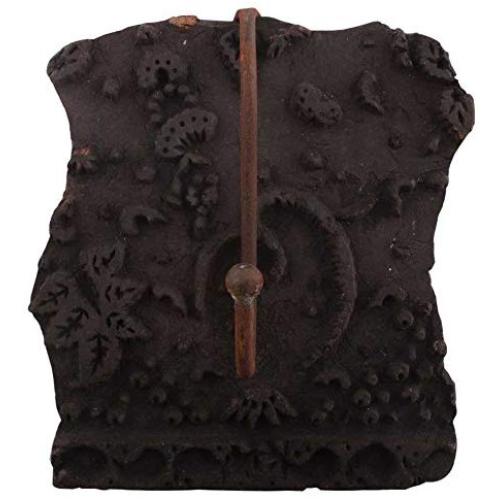 Indianshelf Handmade 1 Artistic Vintage Black Wooden Block Clothes Hooks Holders/Towel Hooks for Bathrooms