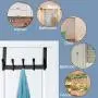 SKOLOO Over The Door Hook Rack, 5 Door Hanger Hooks for Clothes Towels Coat, Over The Door Coat Rack (Black)