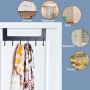 Door Hanger Hook- 6 Over Door Hooks, Over The Door Hook Hanger for Clothes Hat Coat, Bathroom Door Towel Hanger for Robes, Black
