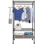 Qinhum 3-Tier Closet Organizer Metal Garment Rack Portable Clothes Hanger Home Shelf (Ship from US)