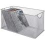 SK SHARKBANG Metal Mesh CD Basket Holder Disc Organizer Desk Storage Bin Boxes for Home&Office Silver