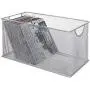 SK SHARKBANG Metal Mesh CD Basket Holder Disc Organizer Desk Storage Bin Boxes for Home&Office Silver