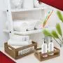 Set of 2 Nesting Countertop Baskets - Wooden Organizer Crates for Kitchen, Bathroom, Pantry | For Fruit, Vegetables, Produce, Bread and General Storage Space | Decorative Rustic Wood and Metal Wire Set of 2 Nesting Countertop Baskets - Wooden Organizer Crates for Kitchen, Bathroom, Pantry | For Fruit, Vegetables, Produce, Bread and General Storage Space | Decorative Rustic Wood and Metal Wire