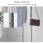COAT RACK, Office Bedroom Living Room Hanging Bag Clothes Rack, Floor Hanger, Silver, Small Footprint, Thick Tubing, Lightweight and Stable