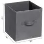 SONGMICS Set of 6 Storage Boxes, Non-Woven Fabric Foldable Storage Cubes and Toy Clothes Organiser Bins, 2 Grey, 2 Black UROB26GH