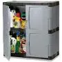 Rubbermaid Double-Door Storage Cabinet, 18" D x 36" W x 37" H, Gray/Black, FG708500MICHR Rubbermaid Double-Door Storage Cabinet, 18" D x 36" W x 37" H, Gray/Black, FG708500MICHR