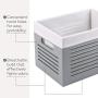 Wooden Storage Boxes - Decorative Closet, Cabinet and Shelf Basket Organizer Lined with Machine Washable Soft Linen Fabric - Gray, Medium