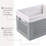 Creative Scents Wooden Storage Boxes - Decorative Closet, Cabinet and Shelf Basket Organizer Lined with Machine Washable Soft Linen Fabric - Gray, Small