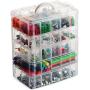 LifeSmart USA Stackable Storage Container Clear 50 Adjustable Compartments Compatible with Lego Dimensions LOL Surprise Littlest Pet Shop Arts and Crafts and More (5 Tier)