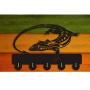 XIAMUXI Lizard Unique Design Wooden Hanger Creative Gift Clothes Hat Key Hook/Coat Rack/Wall Hook Home Decoration Wall Stickers Kitchen Bathroom Towel Hook,Black