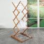 QFFL New Wooden Folding Clothes Airer Telescopic Drying Rack for Bedroom Living Room Bathroom Hanging Towel Clothes 63x131cm/24.8x51.7 Inch Hangers