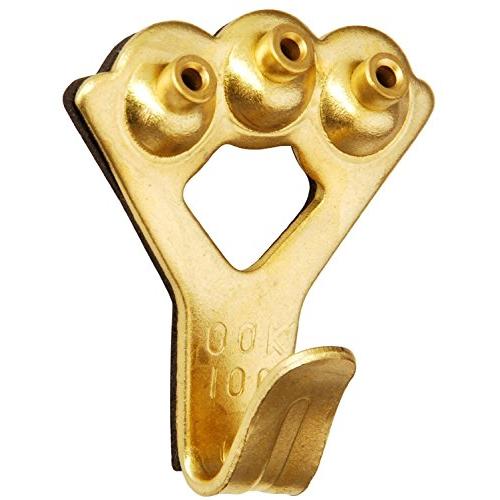 OOK 50446 6 Pack 100 Lb Padded Professional Picture Hanger, Brass OOK 50446 6 Pack 100 Lb Padded Professional Picture Hanger, Brass