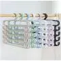 5pcs Random Color Simple Useful Multi Layer Clothes Hanger Holder Space Saving Wardrobe Organizer Pants Towel Tie Scarf Storage Rack