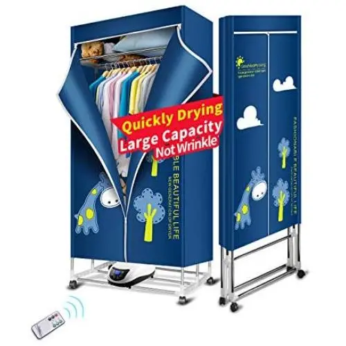 KASYDoFF Clothes Dryer Portable 3-Tier 1.7 Meters Foldable Clothes Drying Rack Energy Saving (Anion) Clothing Dryers Digital Automatic Timer with Remote Control for Apartment Houses