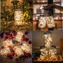 Solar Mason Jar Lid Lights, 8 Pack 20 Led String Fairy Star Firefly Jar Lids Lights, 8 Hangers Included(Jars Not Included), Perfect for Mason Jar Lanterns Decor, Patio, Wedding Decor (Warm White)