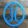 Metal Monogram Letter, Monogram Wreath, Door Hanger Monogram, Metal Monogram Letter, Oval Monogramed Wreath, Wall Art