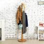COAT RACK ZHIRONG Hangers Floor-Standing Bamboo Bedroom Clothes Rack 9 Hooks Bag Rack Hat Holder Scarf Rack Corner (Color : A)
