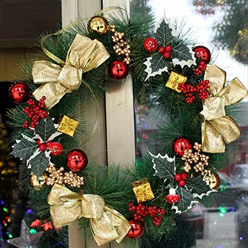 Christmas Wreath Christmas Garland Artificial Xmas Pine Wreath Christmas Decorations Including Wreath Hanger for Autumn& Halloween& Thanksgiving Day Oliverblvd Christmas Wreath Christmas Garland Artificial Xmas Pine Wreath Christmas Decorations Including Wreath Hanger for Autumn& Halloween& Thanksgiving Day Oliverblvd