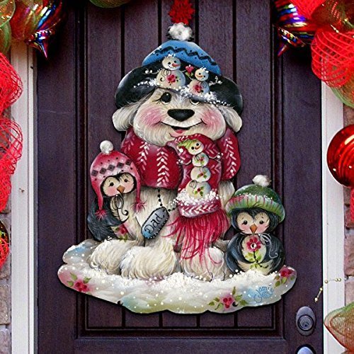 G.DeBrekht Christmas “Dog and Penguin” Wooden Door hanger/wall decor by Jamie Mills-Price #8457503H G.DeBrekht Christmas “Dog and Penguin” Wooden Door hanger/wall decor by Jamie Mills-Price #8457503H
