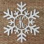 Monogram Snowflake Door Hanger - Christmas Door Hanger - Snowflake Initial Wreath - Winter Door Hanger - Snowflake Wreath - Christmas Decor