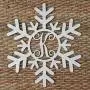Monogram Snowflake Door Hanger - Christmas Door Hanger - Snowflake Initial Wreath - Winter Door Hanger - Snowflake Wreath - Christmas Decor
