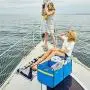 meori A100073 Outdoor Foldable Storage Box, Weatherproof and Adjustable (15 Liter / 4 Gallon or 30 Liter / 8 Gallon), in Mediterranean Blue To Organize and Carry Up To 65lbs