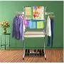Stainless Steel Three-Layer Foldable Hanger Clothes Drying Rack Household Clothes Shoes Movable Hanger Baby Clothes Hangers