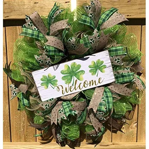 Rustic St. Patricks Day Wreath Shamrock Decor Welcome Door Hanger Wall Decor Burlap Bowtique Rustic St. Patricks Day Wreath Shamrock Decor Welcome Door Hanger Wall Decor Burlap Bowtique