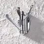 MOCOFO Stianess Steel Folding Swing Arm Triple with Multi Three Foldable Arms Swivel Hook Solid Metal Clothes Hanger for Bathroom Kitchen Garage Wall Mount Polished Chrome Heavy Duty Towel
