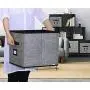 Onlyeasy Foldable Cloth Storage Cubes with Label Holders - Fabric Storage Bins Baskets Organizers for Home Office Nursery Cubby with Dual Leather Handles, 13&quotx15&quotx13", 4 Pack Black, MXABXL04PLP