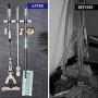MIAOKE 2PCS Broom Mop Holder, Wall Mount Mop Hook, Stainless Steel Wall Mounted Storage Organizer Heavy Duty Tools Hanger with 3 Racks 4 Hooks for Kitchen Bathroom Garage Closet Office and Garden