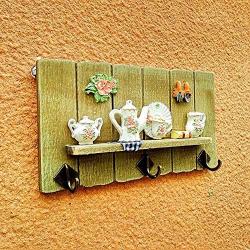 Cxjff Wall Mounted Coat Rack Clothes Hat Hanger Holder Hooks Shelf Wood Creative, Yelllow, 3 Styles Available (Color : A, Size : 3 Pieces)
