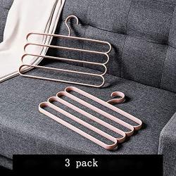 Maimuxi Pants Hangers - 3 Pack Scarf Hangers S-Type Clothes Pant Hangers Multi-Purpose Pants Hanger Space Saving Closet Organizer for Scarfs Jeans Clothes Trousers Towels