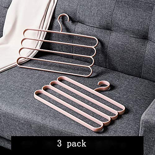 Maimuxi Pants Hangers - 3 Pack Scarf Hangers S-Type Clothes Pant Hangers Multi-Purpose Pants Hanger Space Saving Closet Organizer for Scarfs Jeans Clothes Trousers Towels
