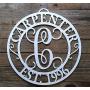 Personalized Door or Wall Metal Sign with Family Name and EST. Date - Optional Hanger - Color Options Personalized Door or Wall Metal Sign with Family Name and EST. Date - Optional Hanger - Color Options
