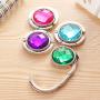 LingStar 1Pcs Portable Foldable Folding Crystal Alloy Purse Handbag Hook Hanger Bag Holder Deep Green