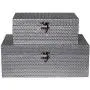 MODE HOME Silvery Glitter Wooden Jewelry Storage Boxes Decorative Treasure Boxes Set of 2 MODE HOME Silvery Glitter Wooden Jewelry Storage Boxes Decorative Treasure Boxes Set of 2