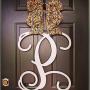 Custom Monogram SINGLE Letter Wooden Door Hanger Wreath