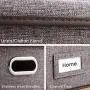 Prandom File Organizer Boxes - Set of 1 Collapsible Decorative Linen Filing Storage Hanging File Folders with Lids Office Cabinet Letter Size (15x12.2x10.75 inch)